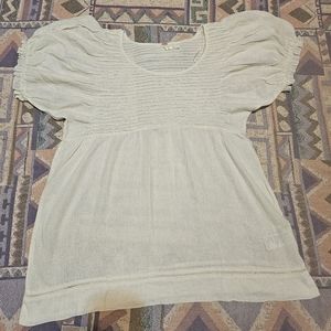Free People Elsie Oversized Pintuck Tunic Size Medium Linen Cotton